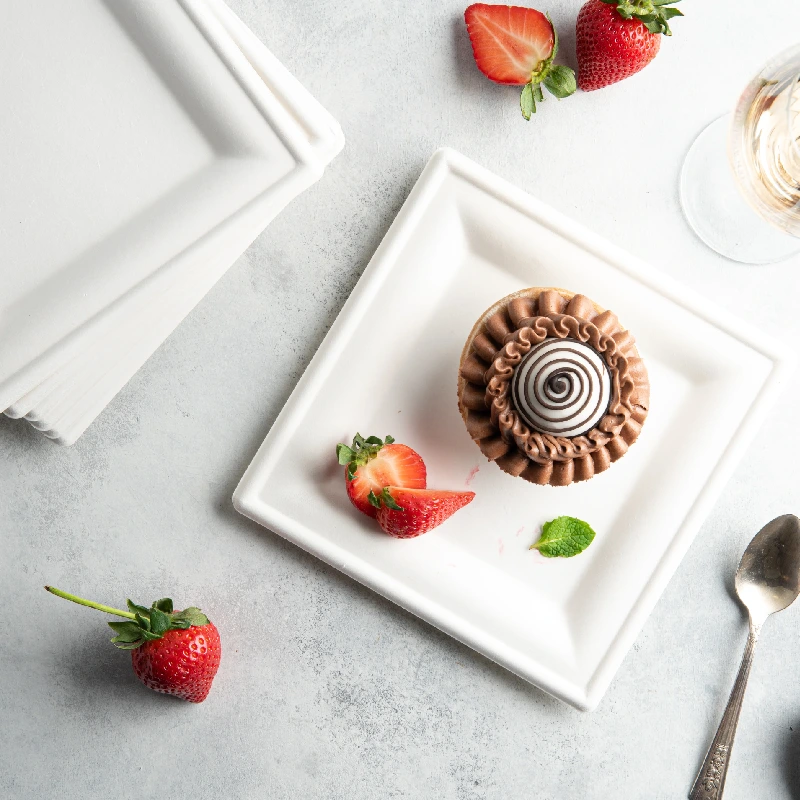 товар Тарелка квадратная из целлюлозы, 203*203 мм, белая TL203